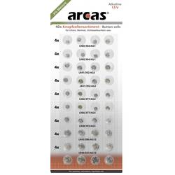 Arcas sada knoflíkových baterií knoflíkové, 40 ks